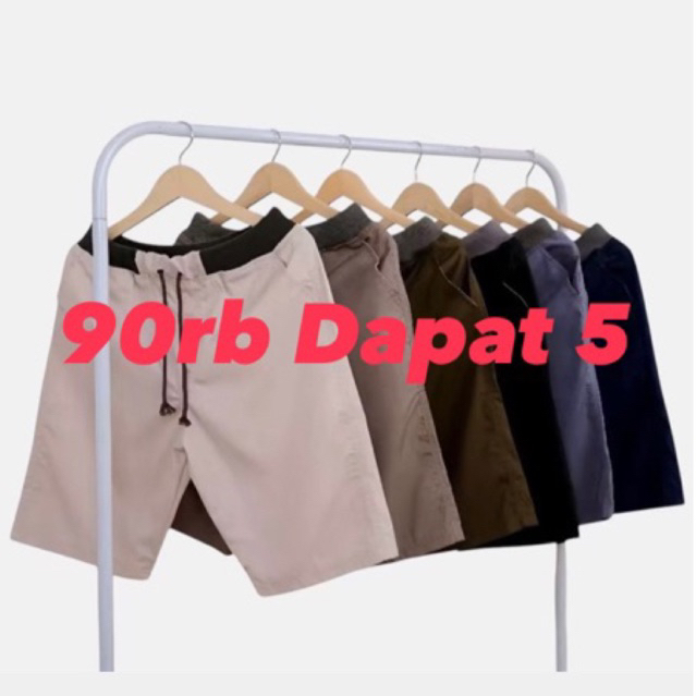 CELANA CHINOS PENDEK PRIA PINGGANG KARET RIP MELAR