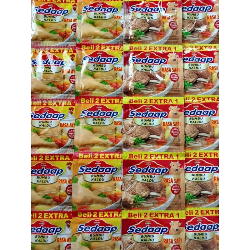 

sedap kaldu bumbu penyedap sachet Rasa Sapi Ayam isi 18 pcs/renceng