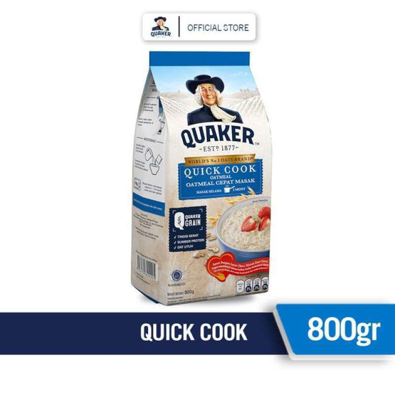 

QUAKER QUICK COOKING OATMEAL BIRU 800 GRAM