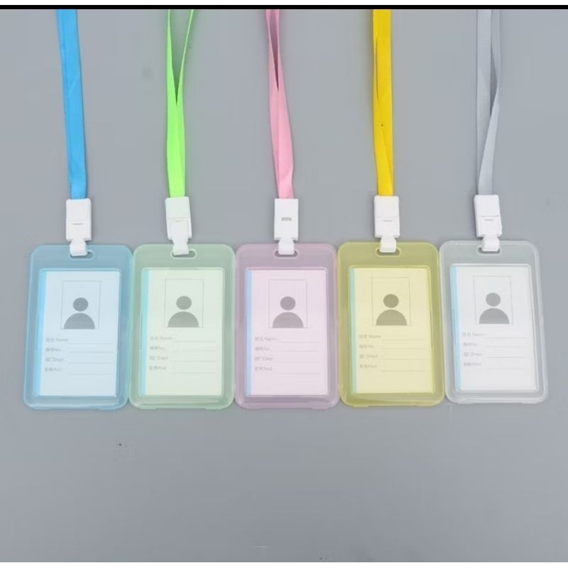 

TAG NAMA KARTU ID PEMEGANG KARTU NAMA PLASTIK TRANSPARAN POTRET LANYARD LABEL BENING WARNA