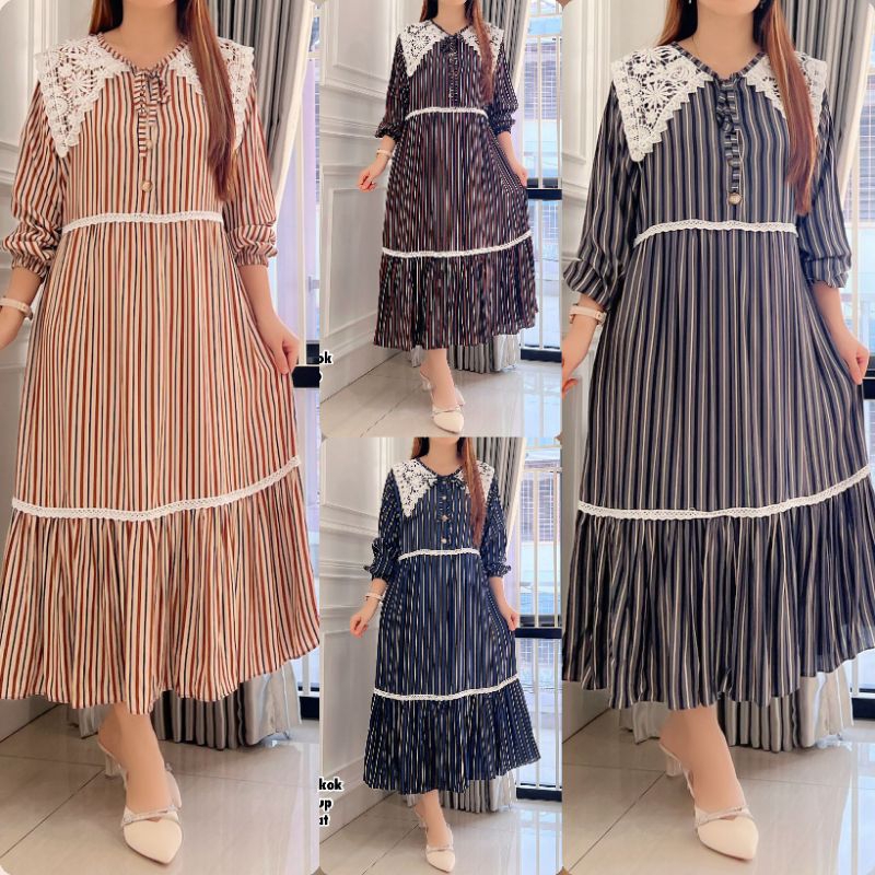 Dress DR6628 Dress Salur Cotton Rayon Bangkok - GO