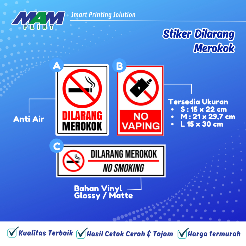 

Stiker dilarang merokok / Stiker No Smoking Area / Stiker Dilarang Vape / Stiker No Vaping Area / Stiker Vaping / Stiker Smoking
