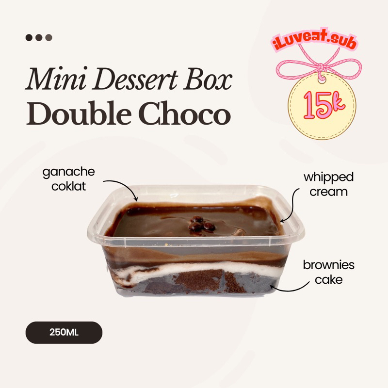 

[ILUVEAT.SUB] MINI DESSERT BOX / DESSERT BOX COKLAT / DESSERT BOX TIRAMISU / DESSERT BOX RED VELVET / DESSERT BOX MATCHA / DESSERT BOX KEJU / DESSERT BOX STRAWBERRY