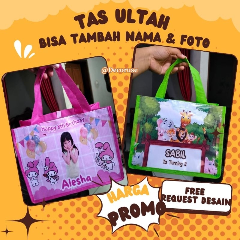 

Tas Ultah Anak Bisa Tambah Nama & Foto Bingkisan Kado Souvenir Ulang Tahun Goodie bag