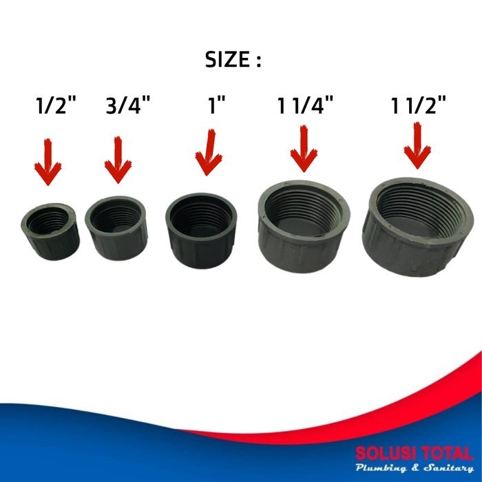 Dop Drat Dalam PVC 1 Inch Dop/Cap drat 1" LOKAL