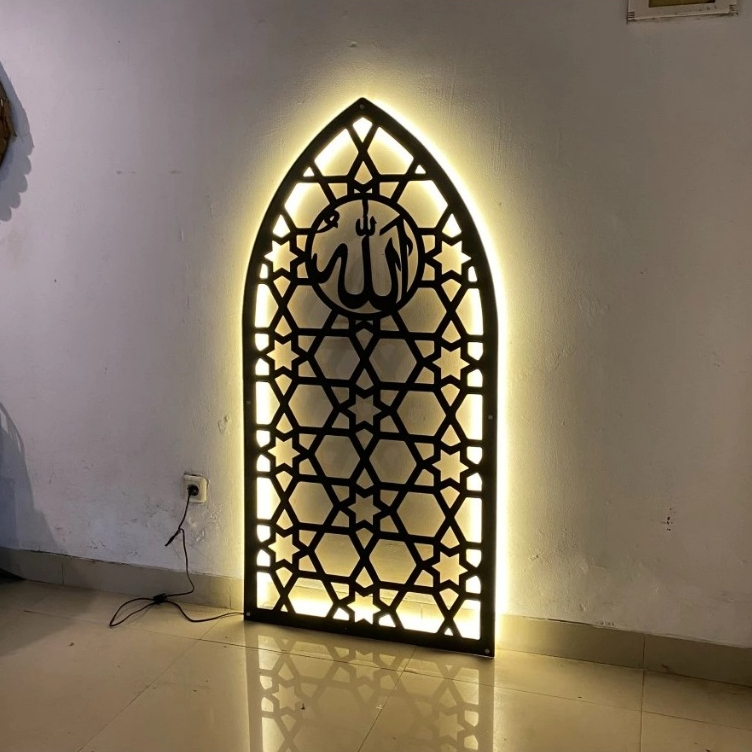 Hiasan Dinding Mihrab Mushola | FREE LED | MEKAH | Walldecoryogya | A11