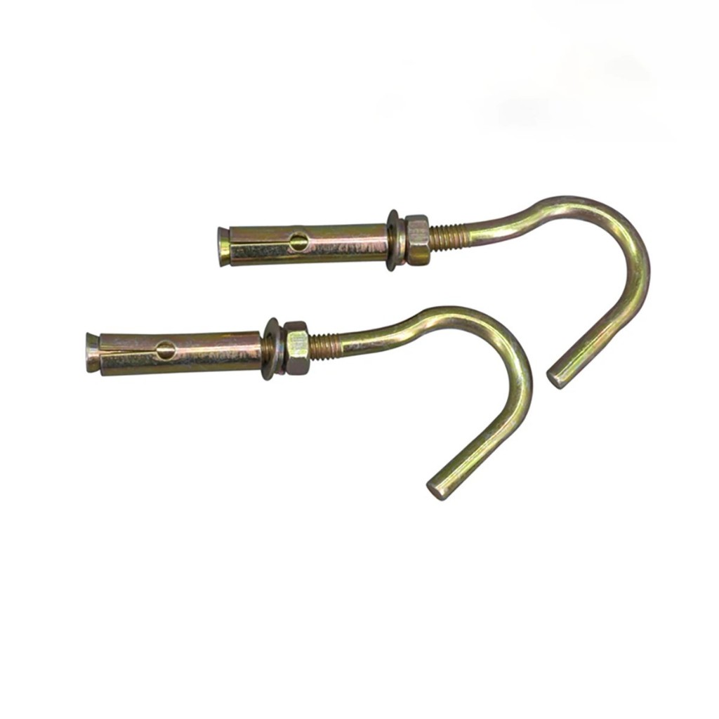 10pcs Hook Dynabolt M6x45 Hook Bolt Galvanized Dynabolt 8 Dynabolt Gantung Hook Bolt Sleeve Anchor