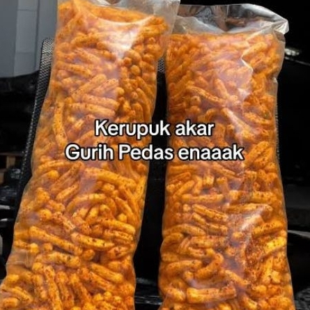 

1bal kerupuk Manggar pedas/ kerupuk Manggar pedas 1kg/kerupuk Manggar pedas / kerupuk akar kelapa