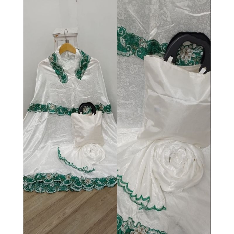 MUKENA TANJUNG SEMI SUTRA BORDIR JUMBO