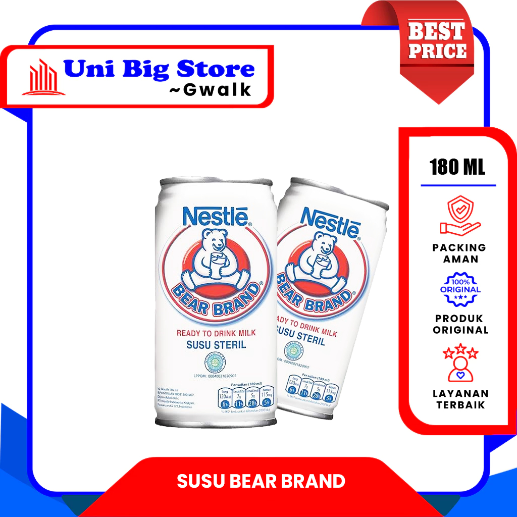 

NESTLE SUSU BEAR BRAND STERILIZED MILK - 189 ml