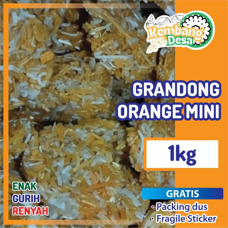 

[ 1Kg ] Krupuk Goreng Camilan Grandong Bulat Orange Mini Mentah