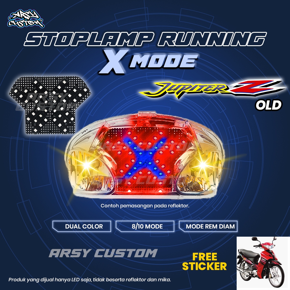 Lampu Rem Jupiter Z Old X Running Mode 8 10 Otomatis Manual Lampu LED Aksesoris Variasi
