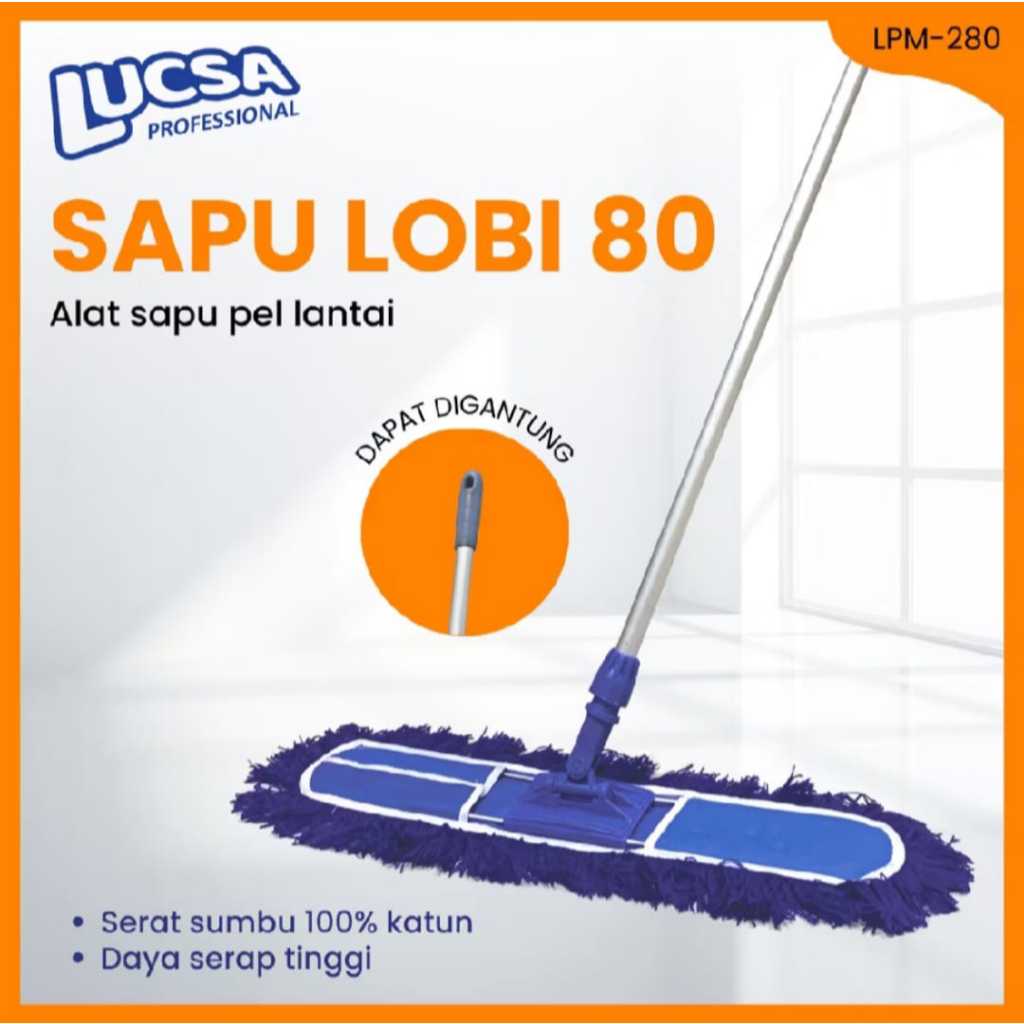 Lucsa Pro - Sapu Lobby Duster 80cm | Lobby Duster Pel Lantai Lobi Kantor Mall