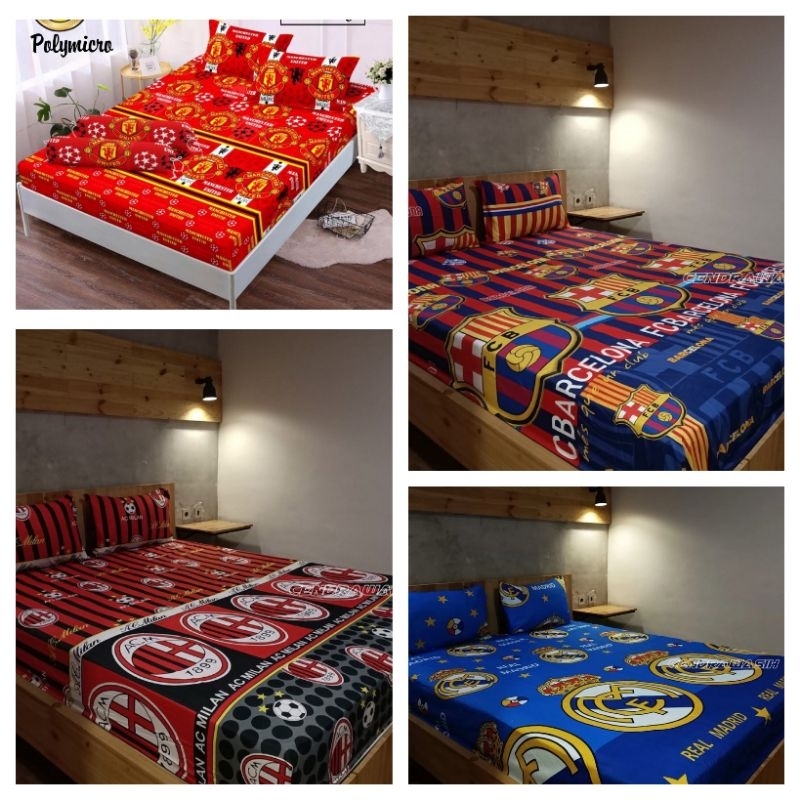 sprei murah motif bola ready ukuran 90x200 sampai 200x200 tinggi 20cm
