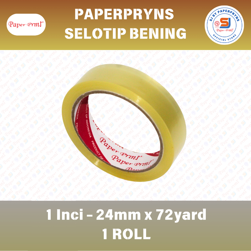 

PAPERPRYNS Selotip Bening 1 Inci (24mm x 72 yard) - 1 ROLL