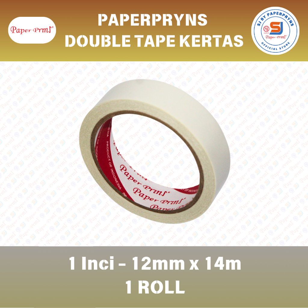 

PAPERPRYNS Double Tape Kertas 1 Inci (24mm x 14m) - 1 ROLL