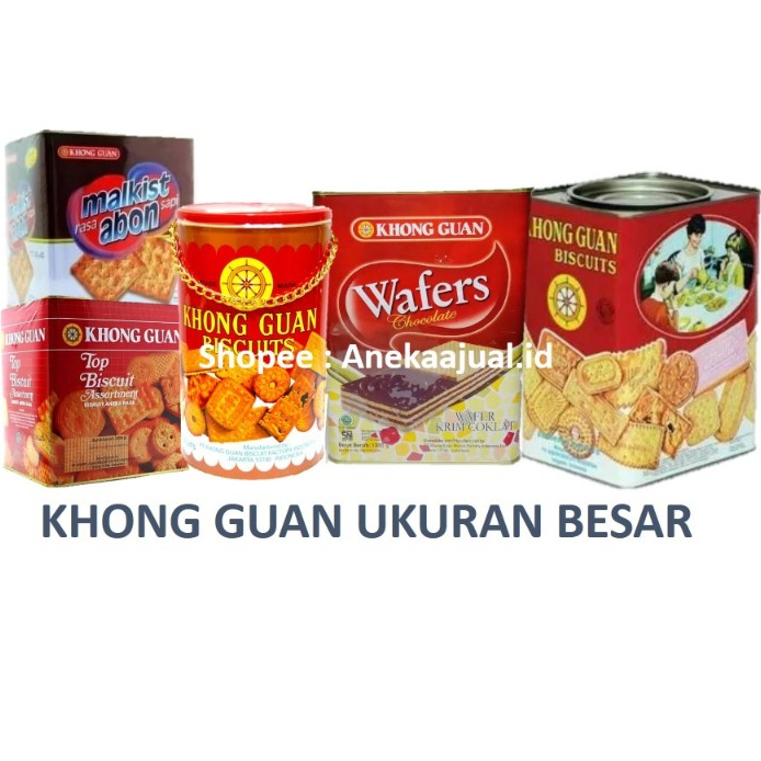 

KHONG GUAN BISCUITS 1,6KG 1600GR / KHONG GUAN WAFERS 1,3KG 1300GR / KHONG GUA TOP BISCUITS RANTAI 1KG / KHONG GUA MALKIST ABON SAPI 800GR