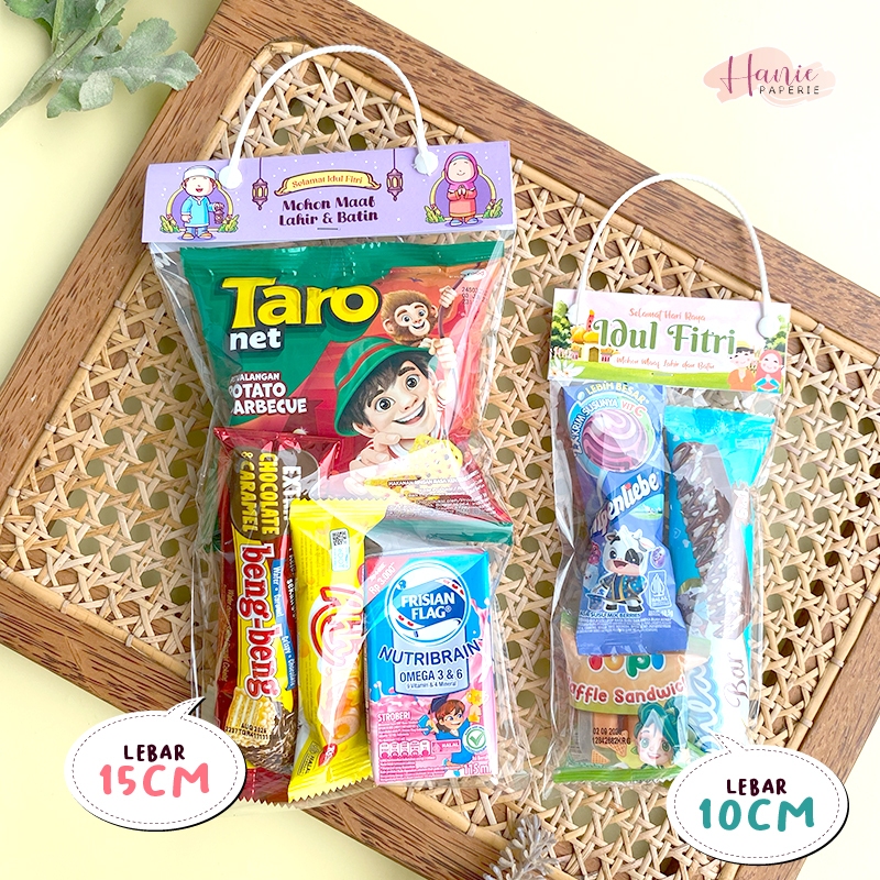 

LABEL TAS PLASTIK BINGKISAN SNACK LEBARAN 10 cm x 20 cm (ISI 10 LEMBAR)