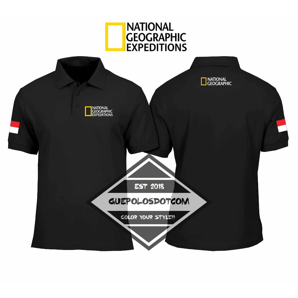 POLOSHIRT NATIONAL GEOGRAPHIC EXPEDITIONS - Baju Berkerah NATIONAL GEOGRAPHIC - POLO NATIONAL GEOGRA
