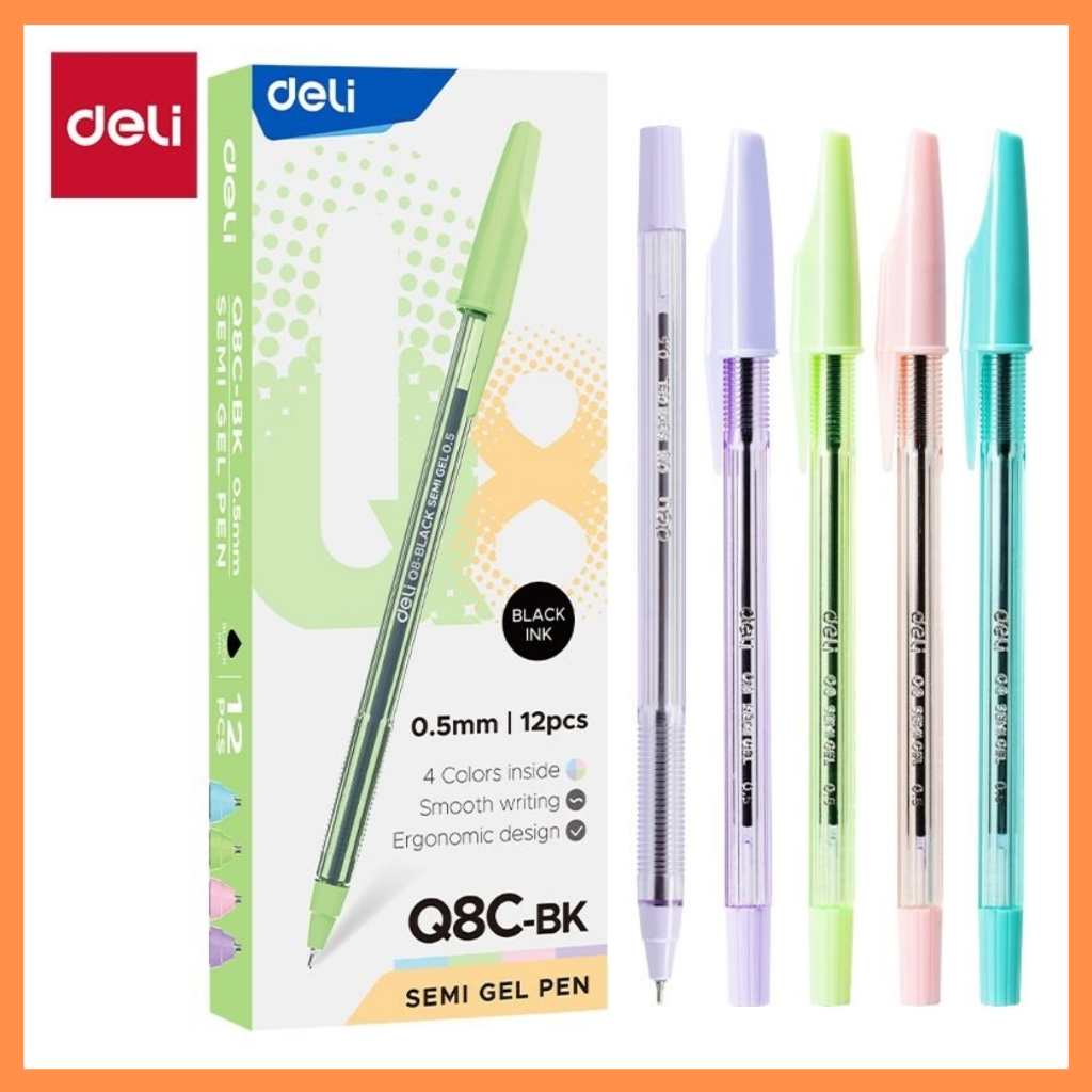 

DELI Pena semi gel 0.5 hitam Q8C-BK sekotak isi 12 pcs