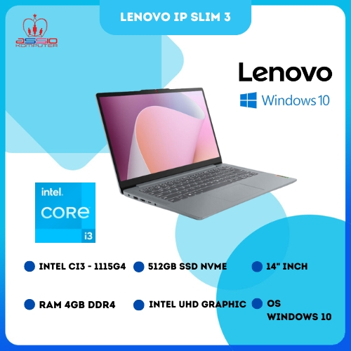 LENOVO IDEAPAD SLIM 3 INTEL CORE I3 - 1115G4 RAM 4GB SSD 512GB