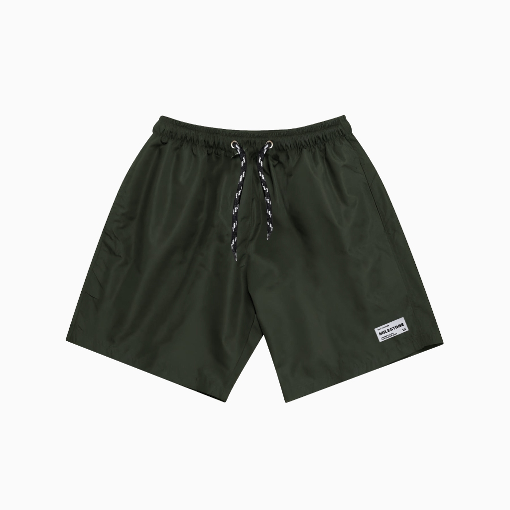 MILESTONE Celana Boardshort Green Army | Celana Pendek Pria Boardshort Hijau | Celana Pantai Unisex