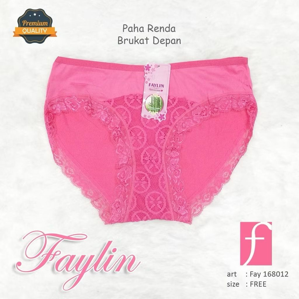 3PCS FAYLIN | Celana Dalam Renda BRUKAT TRANSPARAN Depan / CD SEXY / Ukuran all size Lingkar Pinggul