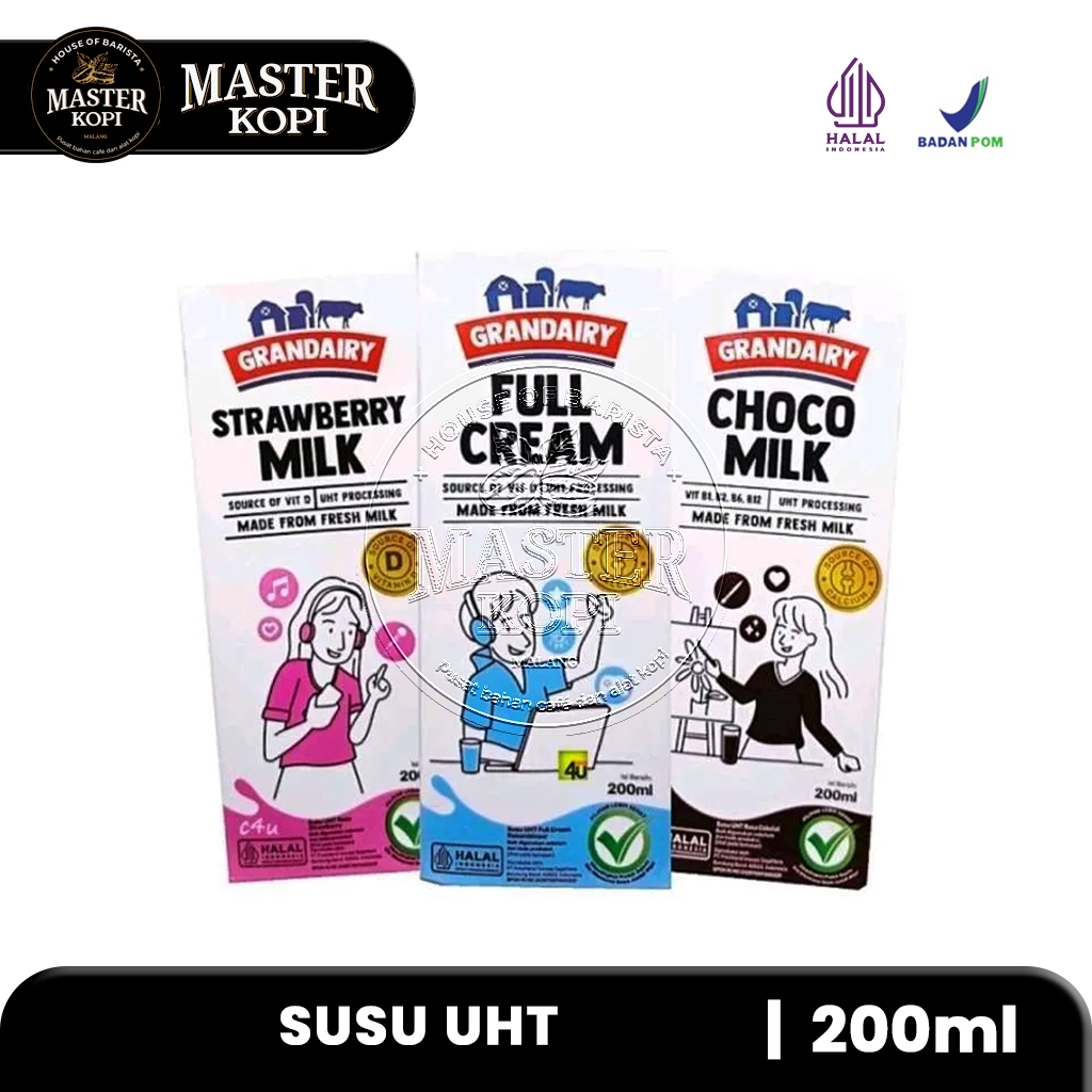 

Susu UHT GRANDAIRY Full Cream / Choco Milk / Strawberry Milk 200ml