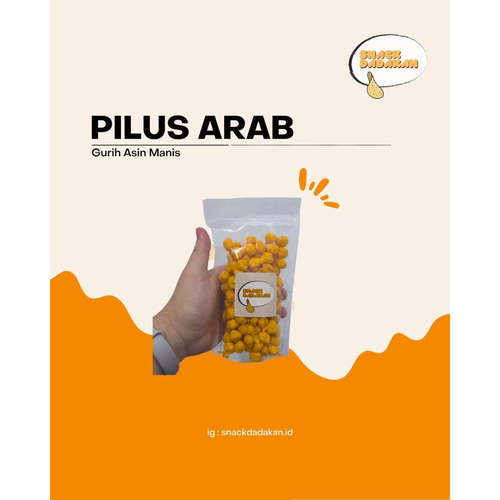 

SNACK DADAKAN - Cemilan Pilus Arab Gurih Asin Manis 100gr Homemade Malang - Snack Camilan Renyah Tahan Lama - SNACK JADUL