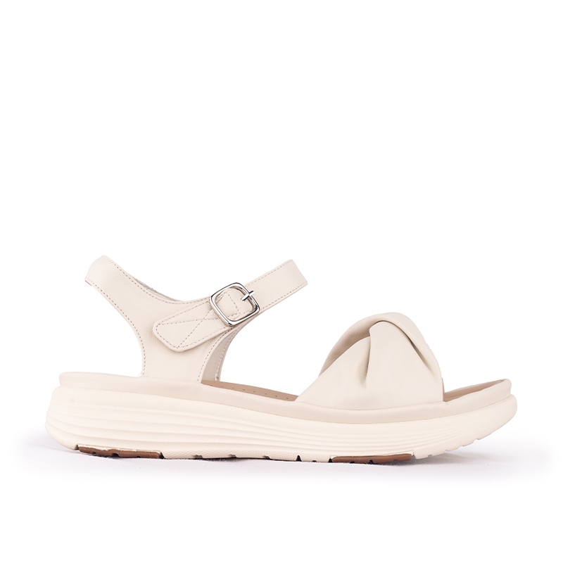 Sandal Strap Sling Back Wanita Casual Gino Mariani Brittany Off White