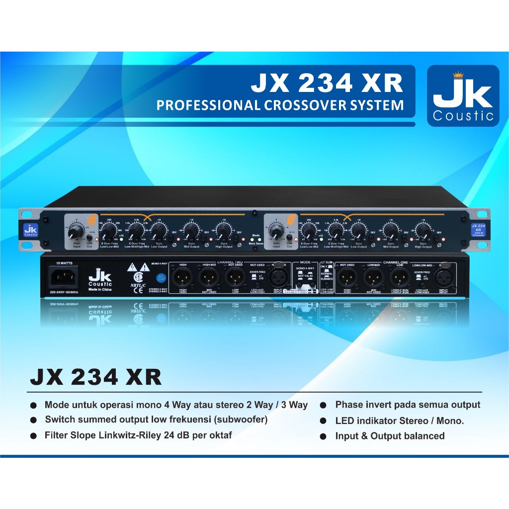 Crossover JX 234 XR JK Coustic crossover 234xr