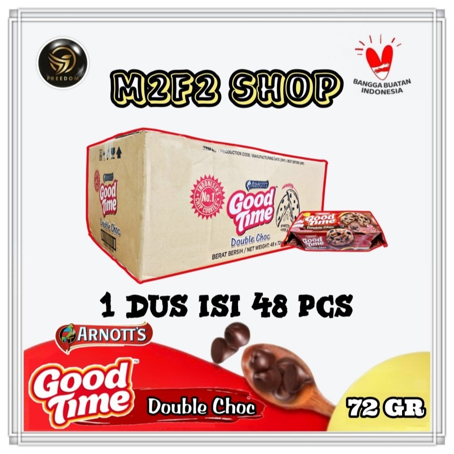 

Good Time Double Choco Cips Cookies | Kukis Cokelat - 72 gr (Kemasan Karton)