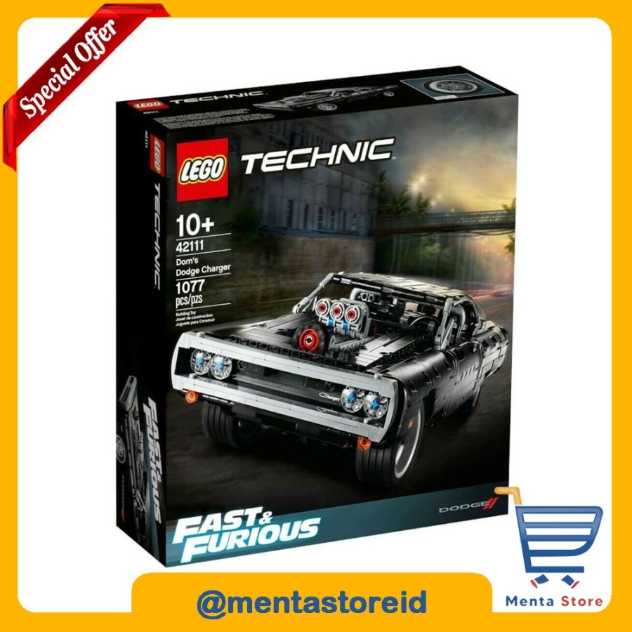 LEGO Technic 42111 Dom's Dodge Charger Fast & Furious Super Car Mobil