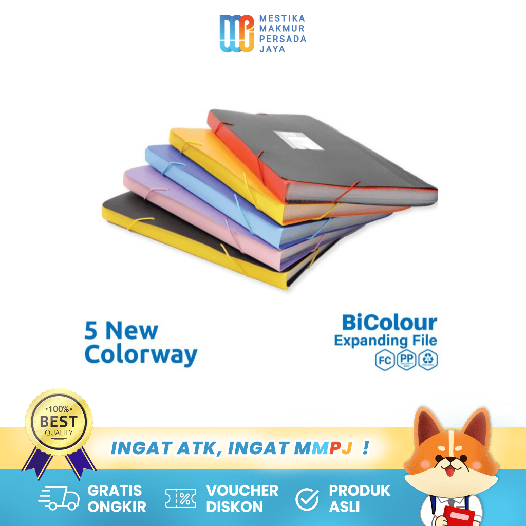 

Bantex Expanding File Folio / F4 Bi-Colour - Tempat Dokumen Dengan 12 Slot Pocket Penyimpanan 3601