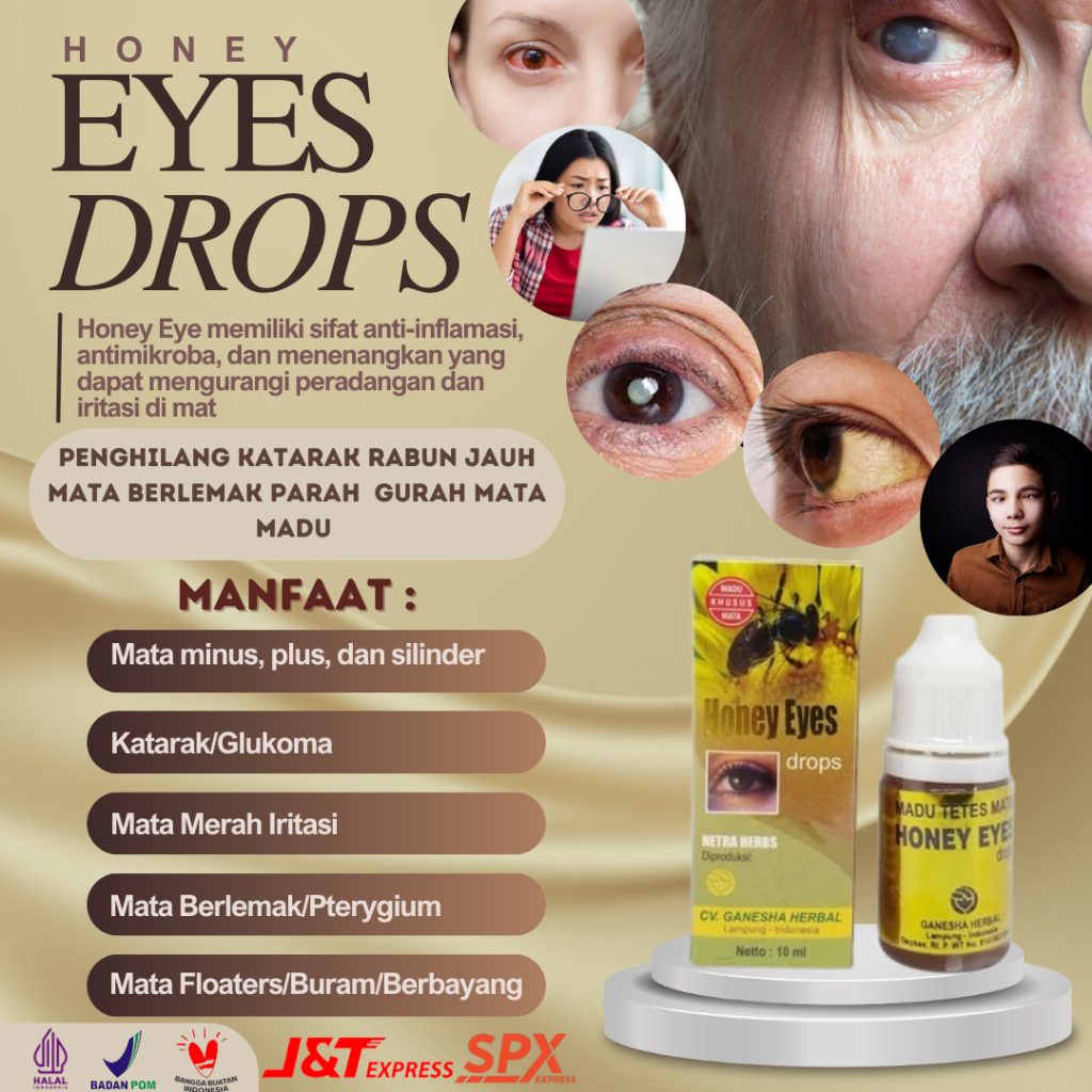 Penghilang Katarak Rabun Jauh Mata Berlemak Parah  Gurah Mata Madu Honey Eye Herbal Original BPOM