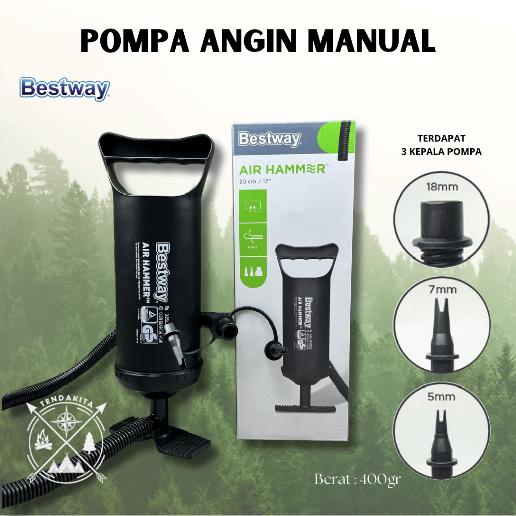 -Bestway Pompa Angin 12" Bestway Pompa Angin Manual Pompa Angin Murah Kasur Angin Kolam Renang Anak