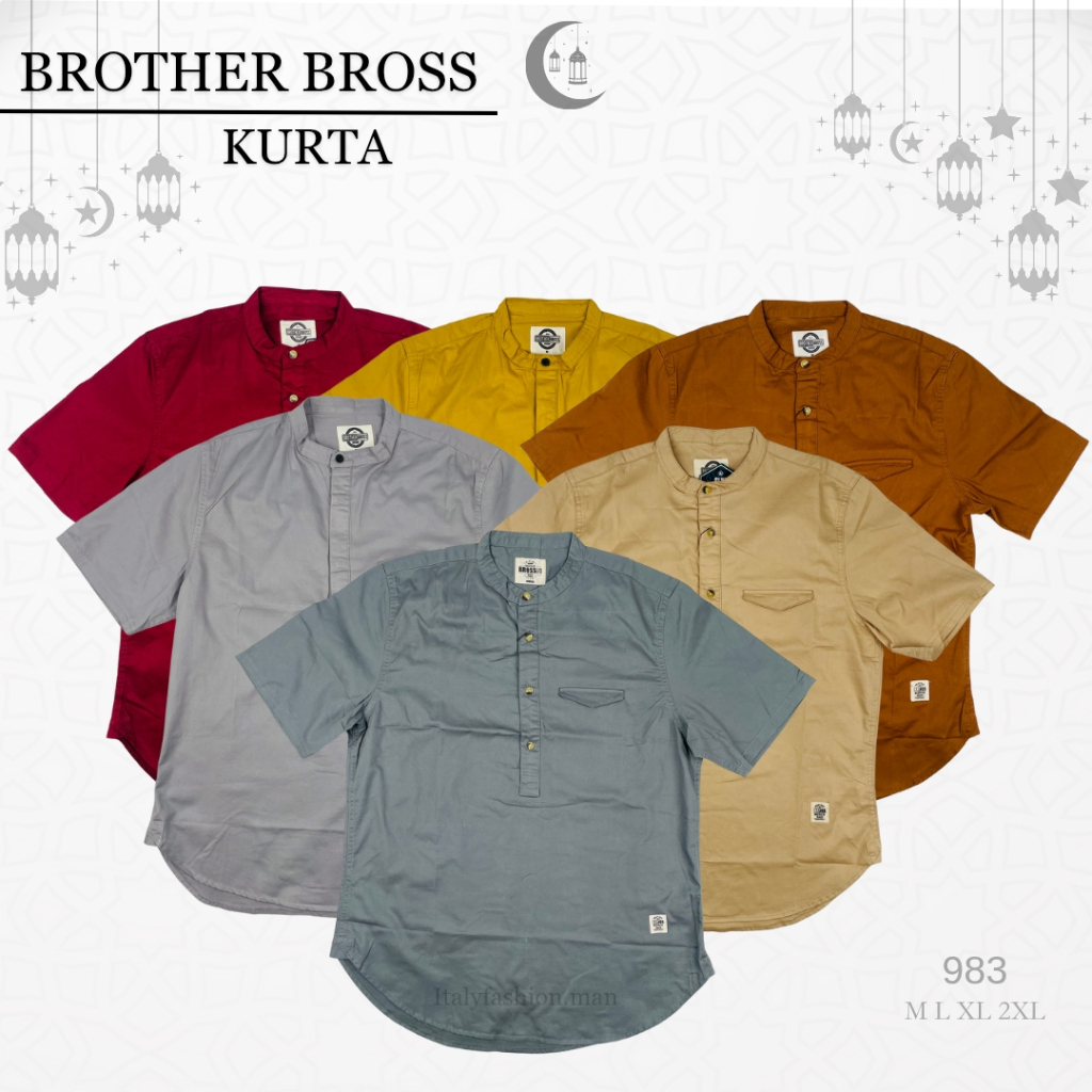 BROTHER BROSS Kurta Tangan Pendek Katun Pria 983