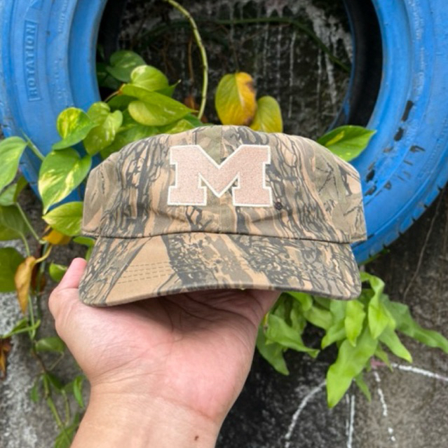 NCAA Michigan Wolverines Strapback Hat Captivating HeadWear Mossy Oak