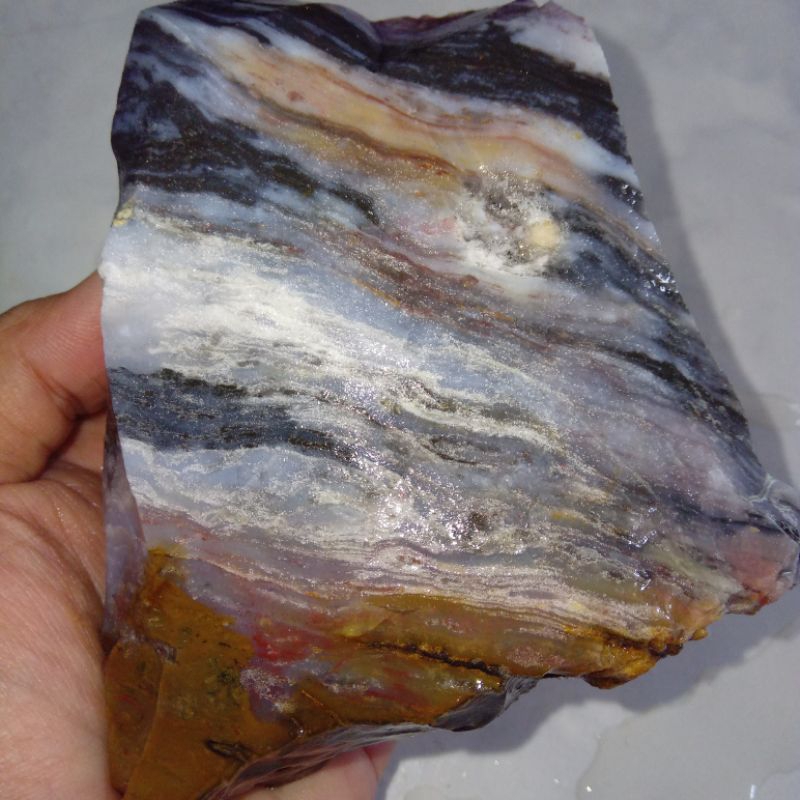 Original Bahan Batu Akik Pancawarna Top Quality