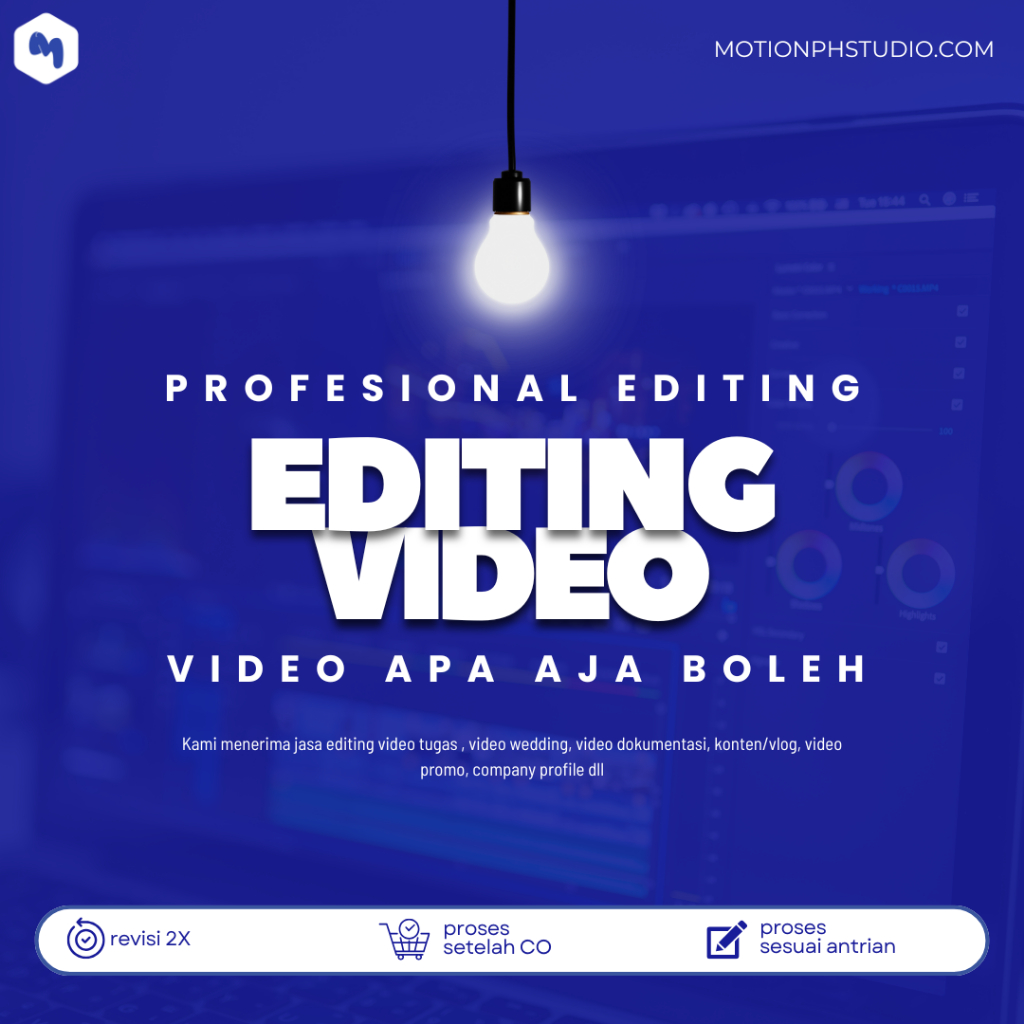 Jasa Editing Video Konten / Video Wedding / Video Dokumentasi / Video Pembelajaran dll