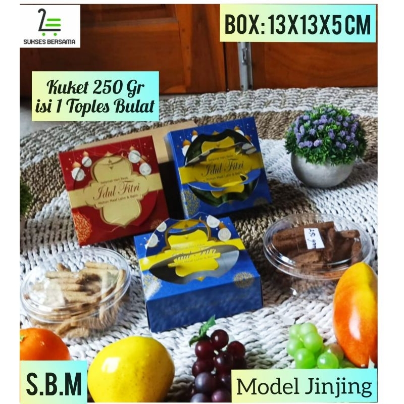 

Box Jinjing Kuker 250 gr isi 1 Toples Bulat ( 13x13x5 cm) Idulfitri/Lebaran/Eidmubarak