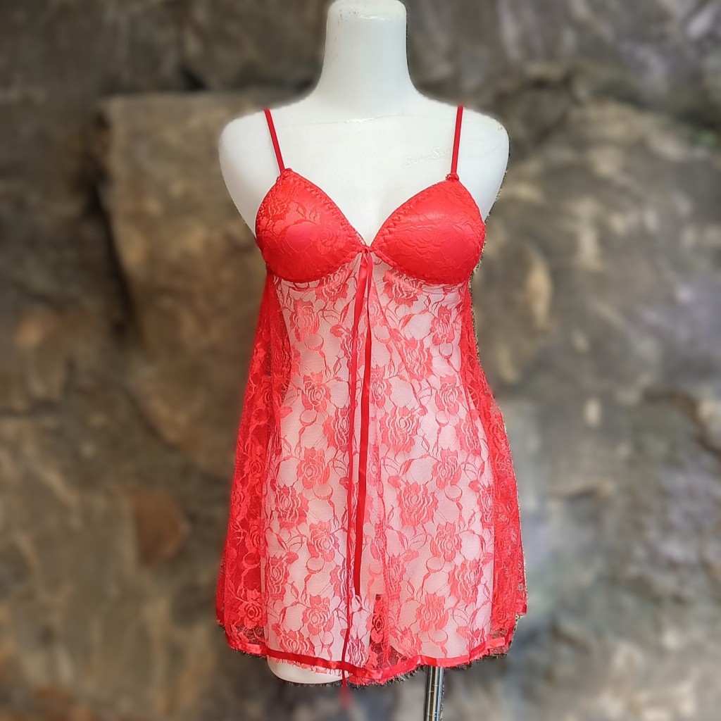Lingerie Sexy - Baju Tidur Sexy + GString Transparan BRA Spon