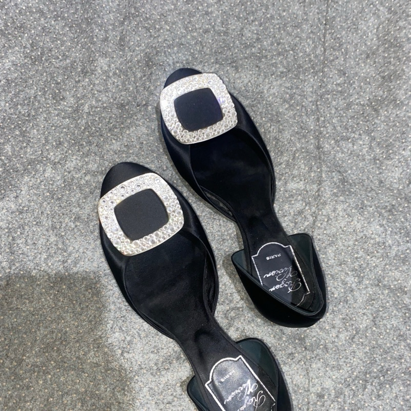 Roger Vivier Mules Black Color Party Sparkle Shoes - Preloved