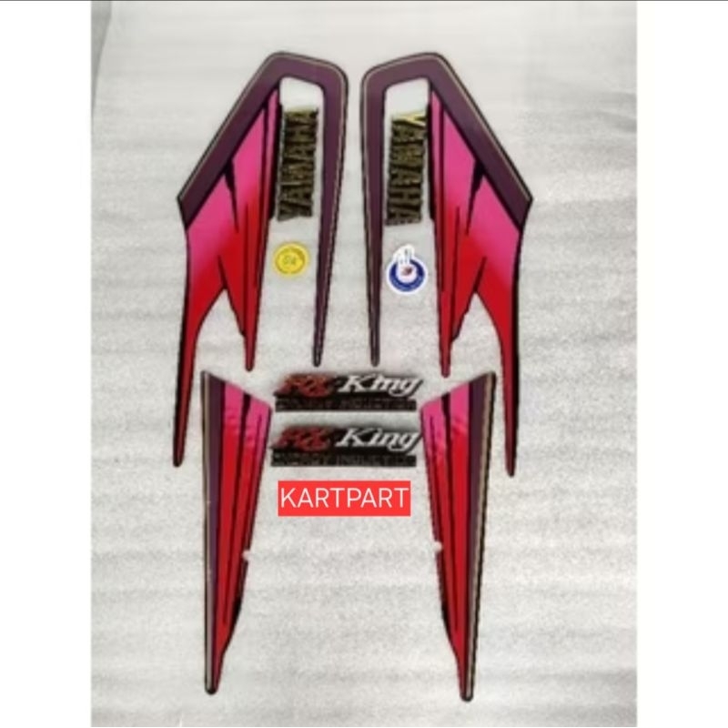 Striping stiker Lis RX king 95  merah Lengkap emblem