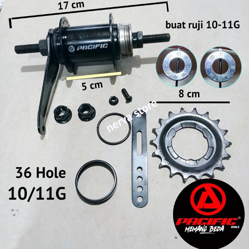 Rem torpedo PACIFIC sepeda Bmx hub belakang 36 hole untuk jari jari besar(10,11 G)