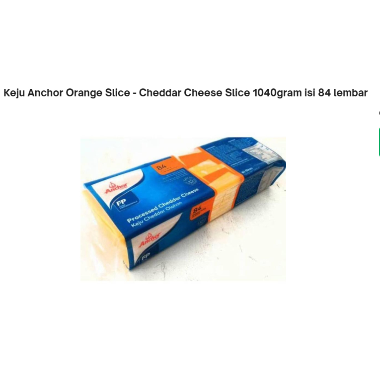 

Keju Anchor Orange Slice - Cheddar Cheese Slice 1040gram isi 84 lembar