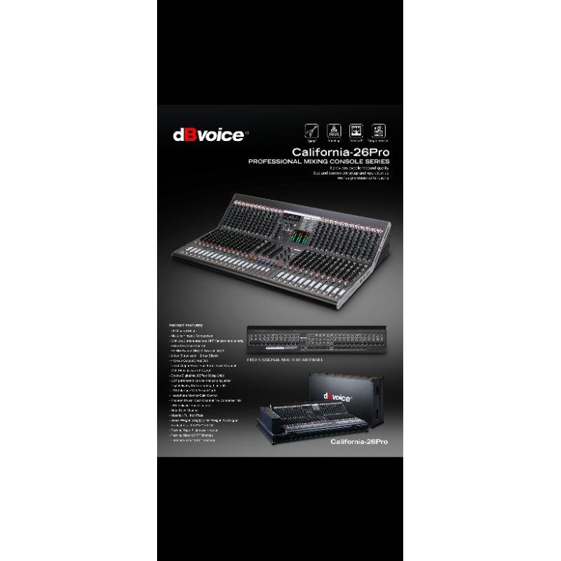 Mixer Audio 24 Channel Dbvoice California-26 Pro Original