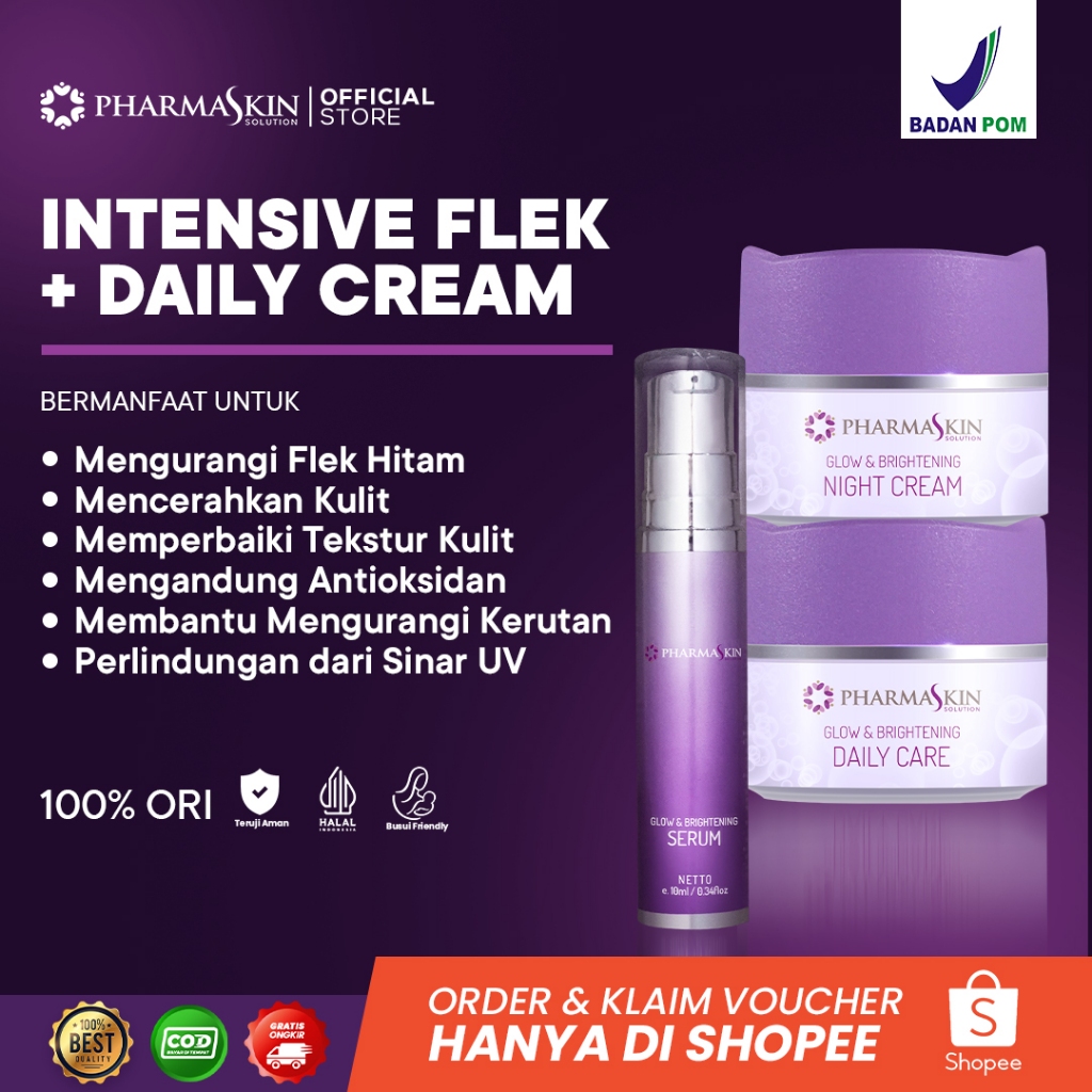 Pharmaskin cream flek hitam membandel bpom - Intensive Flek Daily - Krim Untuk Penghilang Plek Hitam