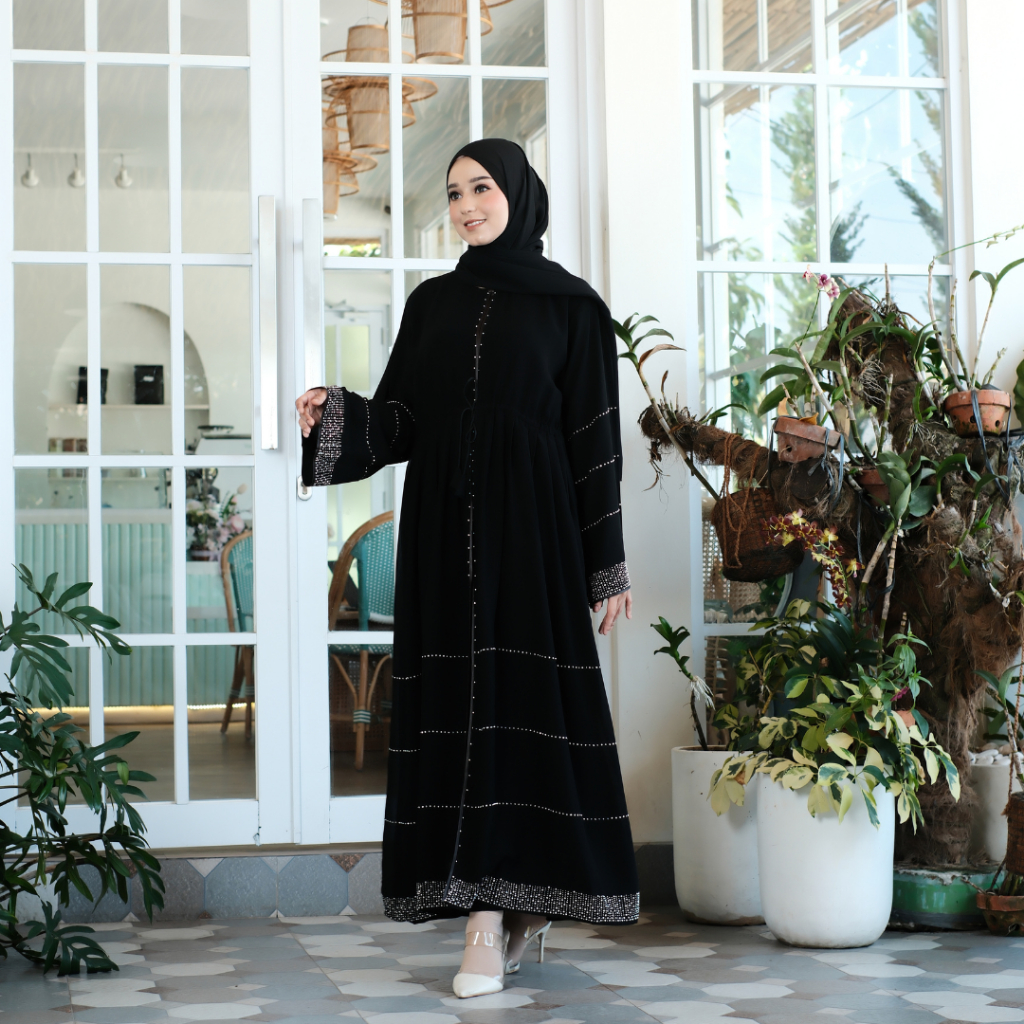 Gamis Hitam Wanita Abaya Hitam Turkey Gamis Syari Muslimah Bahan Jetblack Hitam Dress Arab Saudi
