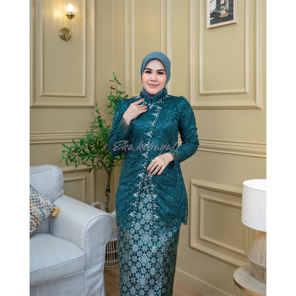 fvv COD (tangan pertama)Setelan kebaya NADIA Songket - [FREE HIJAB ] Kebaya Songket - kebaya Modern